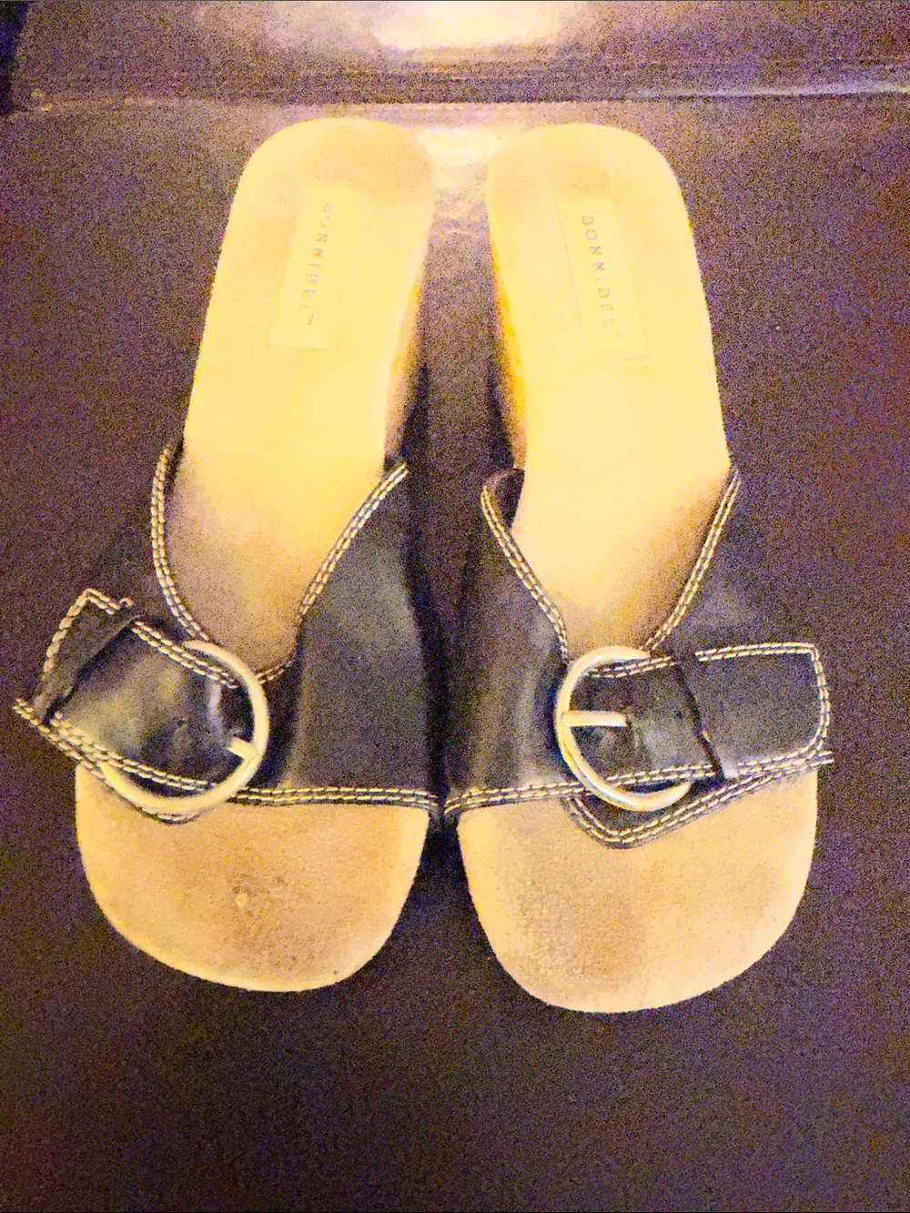 Bonnibel Black Slide Mules with Buckle